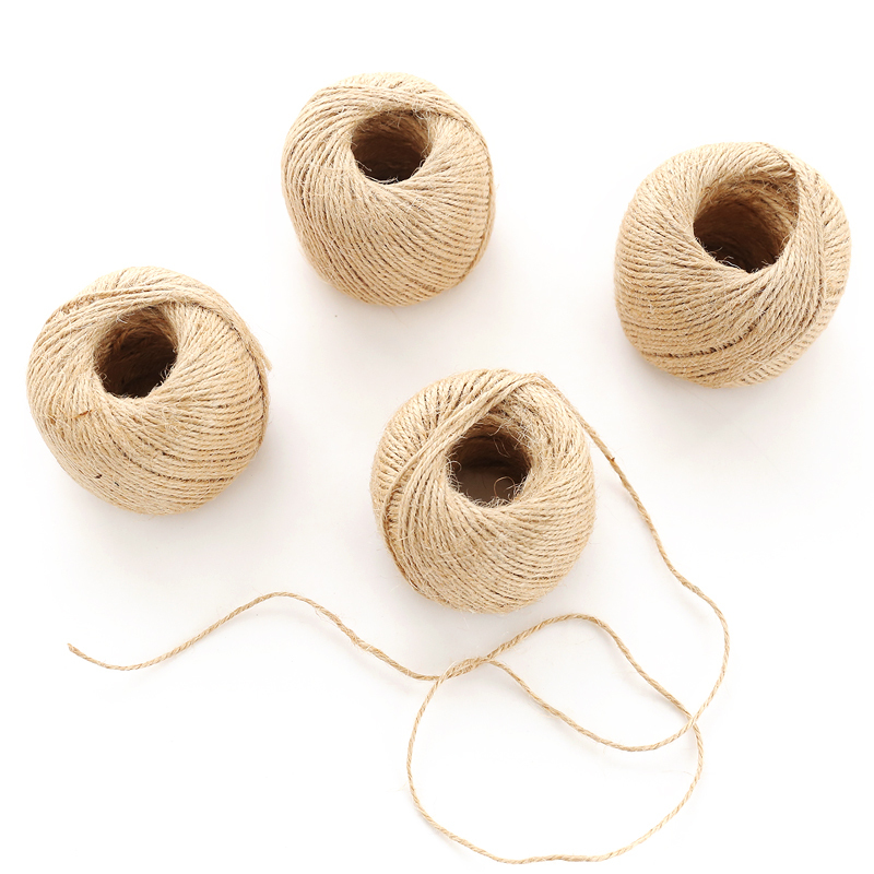 复古原木色麻绳干花包装捆绑绳子幼儿园diy手工编制绳长60m米