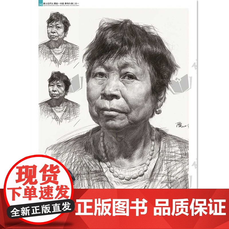 高分自然光素描一本通静物头像二合一 2021烈公文化庄粤雄陈明钱单个组合素描静物人物头像临摹范本美术高考联考教材教程画册高清大图