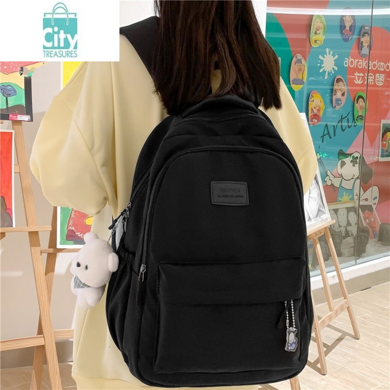 bangdou书包女小学生韩版初中生ins小清新日系简约森系背包大容量双肩