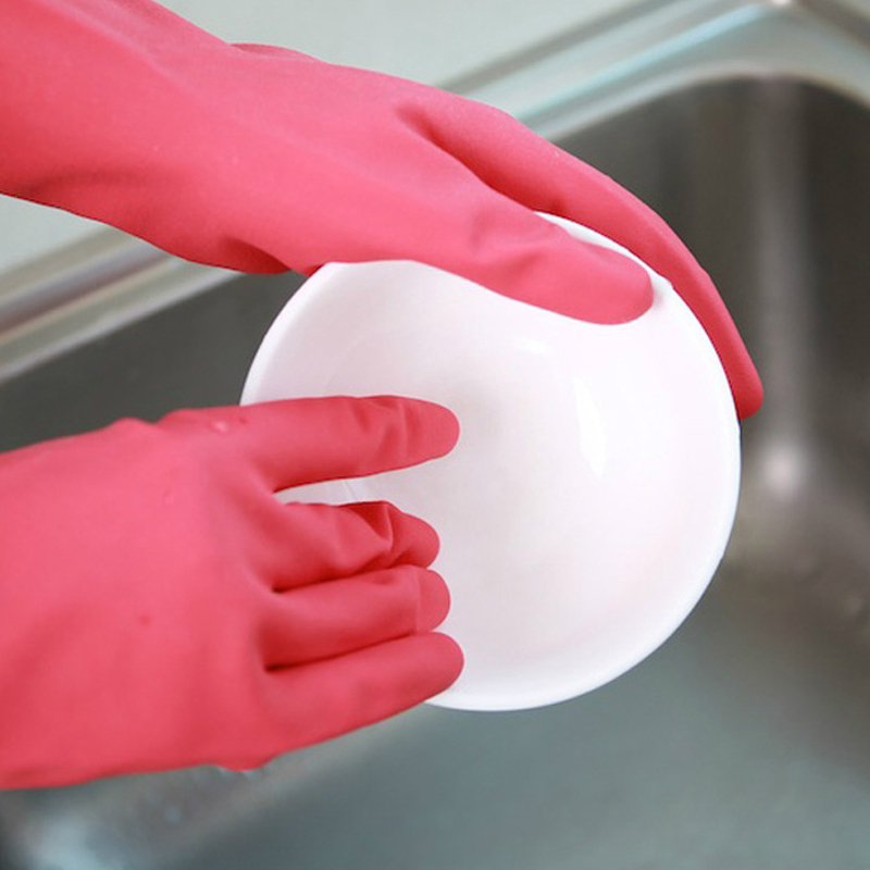 3M思高耐用橡胶防水手套 家务家用洗碗手套加厚不伤手 中号3副装高清大图