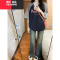 YIBUSHENG港味复古风T恤短袖女大码oversize季插肩袖潮牌ins撞色上衣
