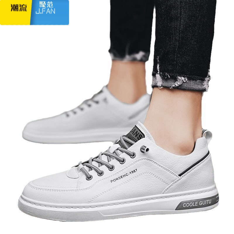 聚范夏季帆布男鞋2024新款百搭男士休闲皮鞋透气运动板鞋工作小白潮鞋高清大图