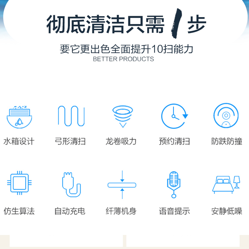 扫地狗 扫地机器人 S018 全自动智能规划清扫超薄静音家用吸尘器 擦地机 自动回充