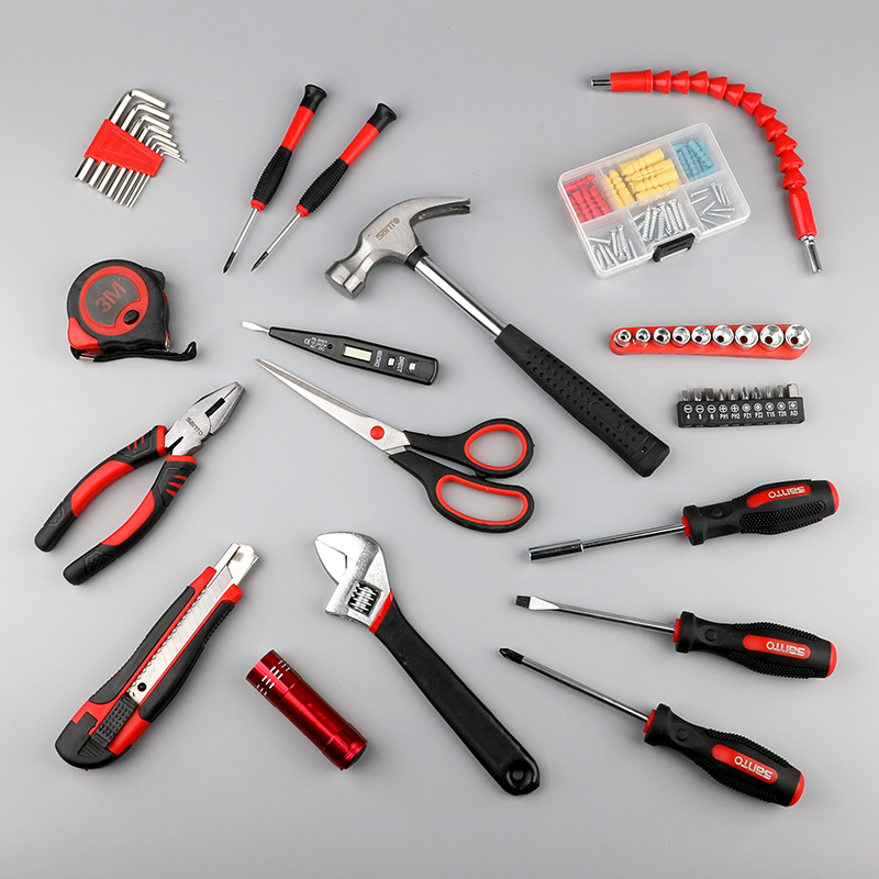 赛拓(SANTO)42件家用工具套装维修工具箱工具组套手动工具螺丝批锤子