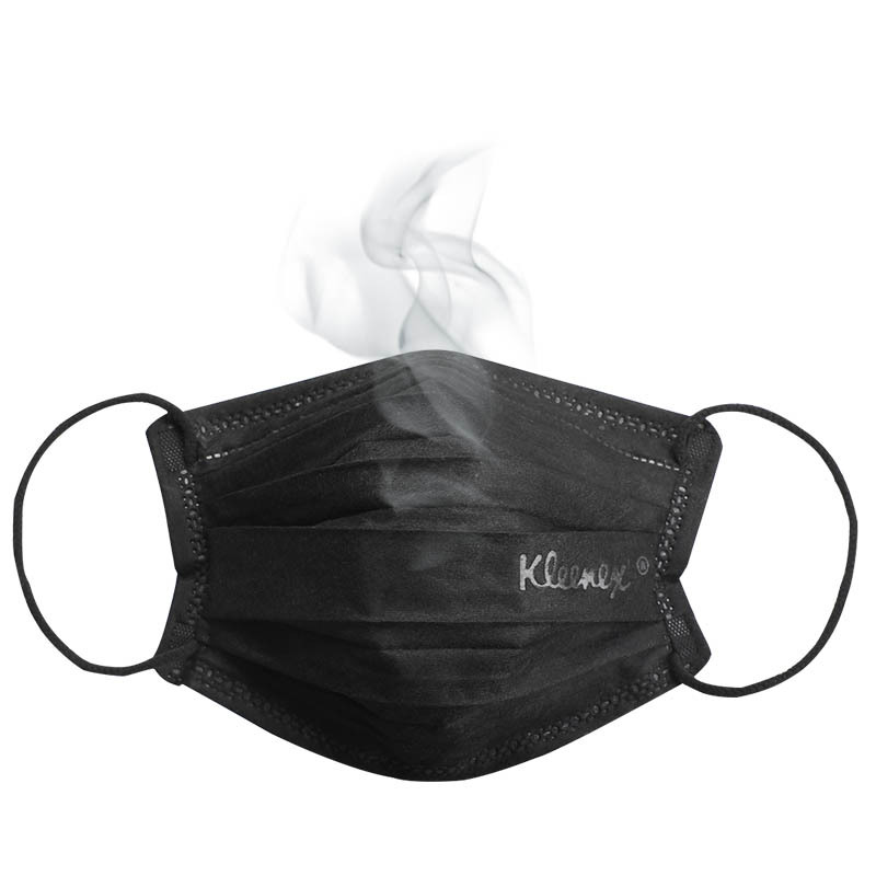 [源自韩国 时尚百搭]Kleenex 黑色口罩器械 成人女款防雾霾防花粉防尘口罩 3枚装
