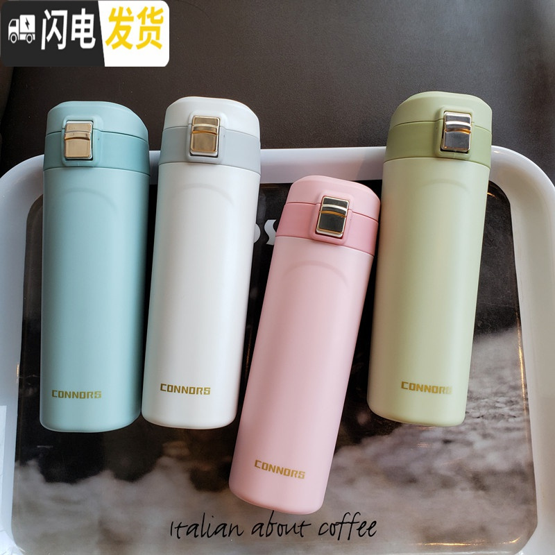 三维工匠贝迪时尚陶瓷内胆保温杯运动学生亲子韩版儿童便携户外泡茶新年 草莓粉[保温3-5小时]
