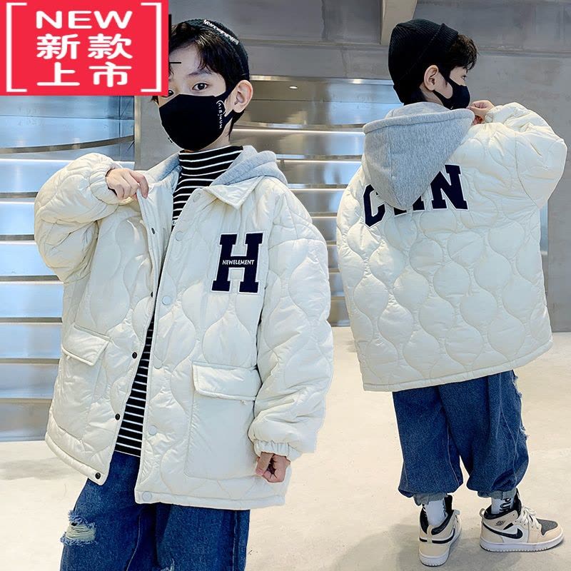 可莉允男童棉服冬季2022新款儿童装男孩棉衣中大童男装冬装加厚棉袄外套图片