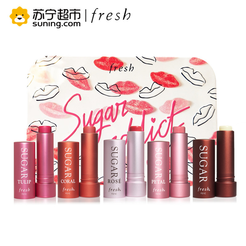 馥蕾诗(FRESH)澄糖缤纷护唇礼盒(滋润+玫瑰粉红+珊瑚红+郁金香+花漾裸粉)保湿口红滋润