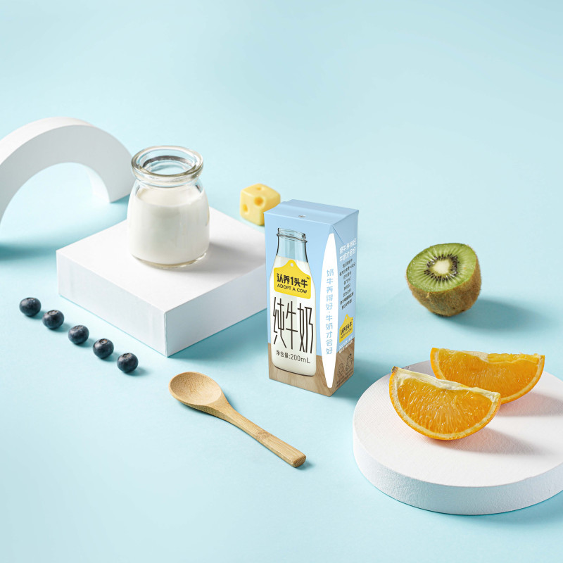认养一头牛全脂纯牛奶200ml*10盒*3箱牛奶整箱批发高清大图