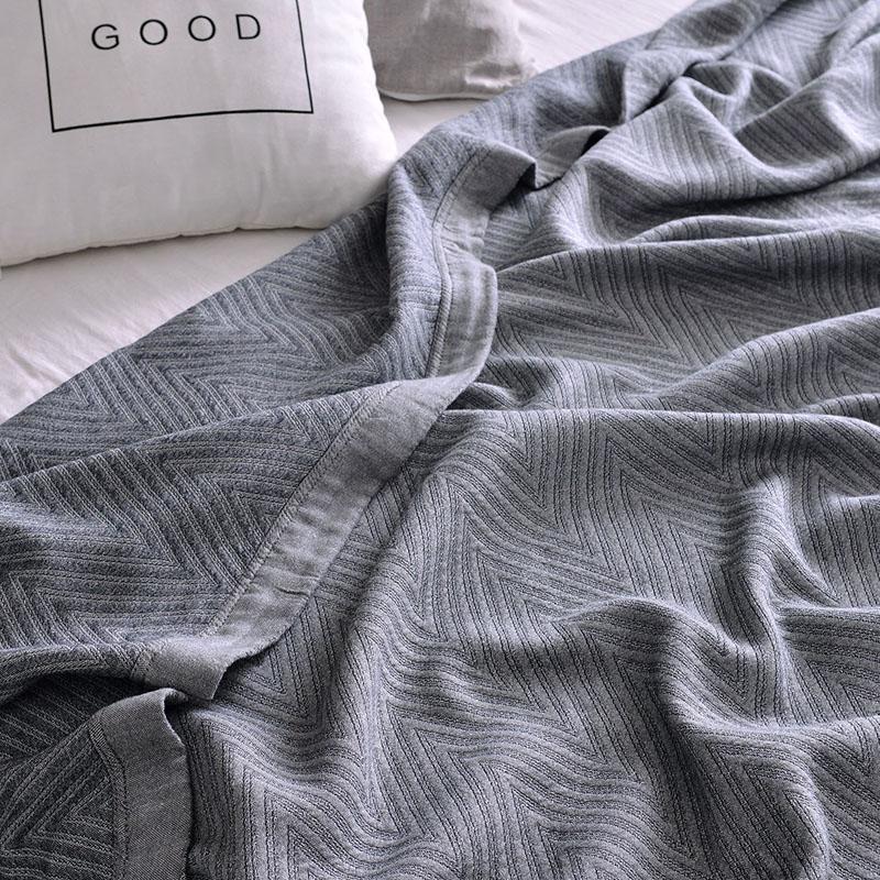 家柏饰(CORATED)夏季大人全棉纱布盖被四层毛巾被子毯子夏天双人空调薄款午睡单人