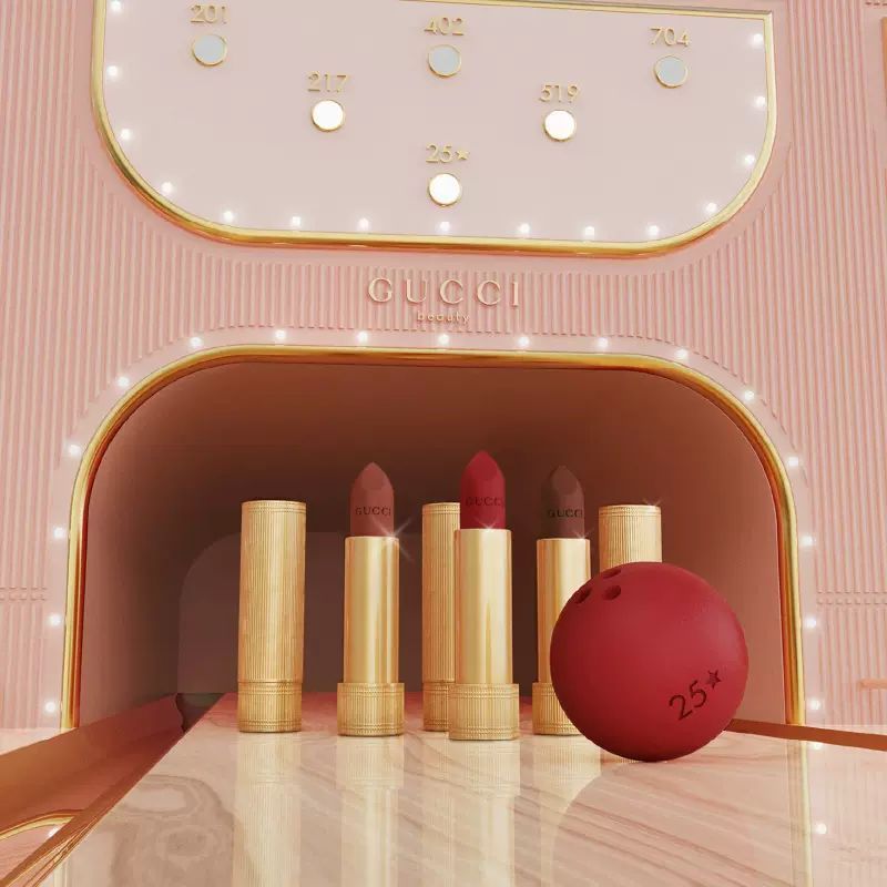 GUCCI古驰倾色绒雾唇膏3.5g金管哑光 #505复古珍妮特高清大图