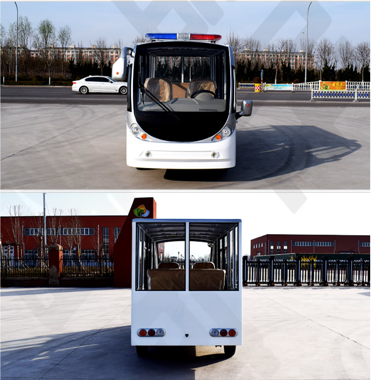 润树叶 电动观光车四轮全封闭8座景区旅游接待摆渡工厂巡逻车 锂电高配高清大图