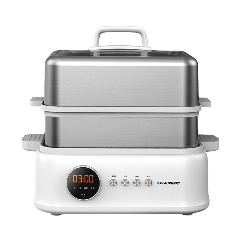 蓝宝(BLAUPUNKT)不锈钢电蒸锅多功能蒸炖锅10L双层蒸笼24H智能预约煮锅蒸包子电炖锅(双层)BP-ZG03B