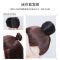 丸子头盘发器全真人发假女发圈古装头花女丸子头发饰假发包卷发圈 真人发[深棕色]卷发圈-送豪华 套