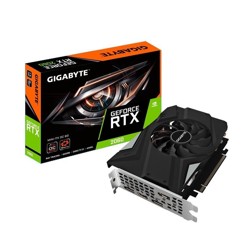 技嘉(GIGABYTE)GeForce RTX 2060 MINI ITX OC 6G小机箱游戏显卡