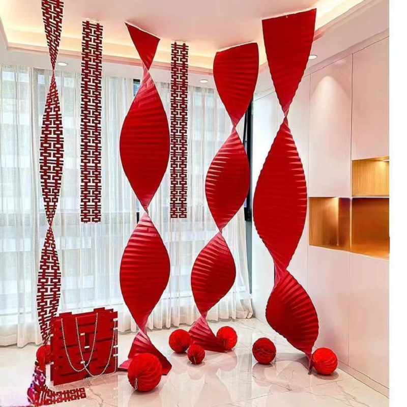 瓦楞纸婚房布置婚礼道具折叠波浪折纸喜庆装饰-30*300CM(2条装)高清大图