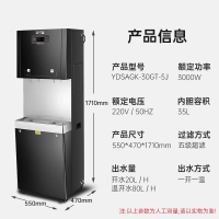 意黛斯(YIDAISI) 商用净水器直饮水机公司用学校办公室开水器商用不锈钢直饮机YDSAGK-30GT-5J 五级超滤