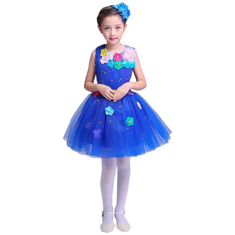 男女儿童六一演出服装小学生合唱表演套装公主裙童蓬蓬纱舞蹈幼儿