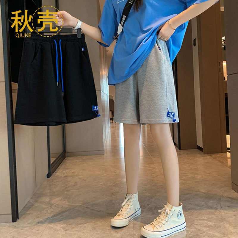 秋壳五分短裤女夏季新款直筒百搭卫裤宽松显瘦中裤薄款休闲运动裤