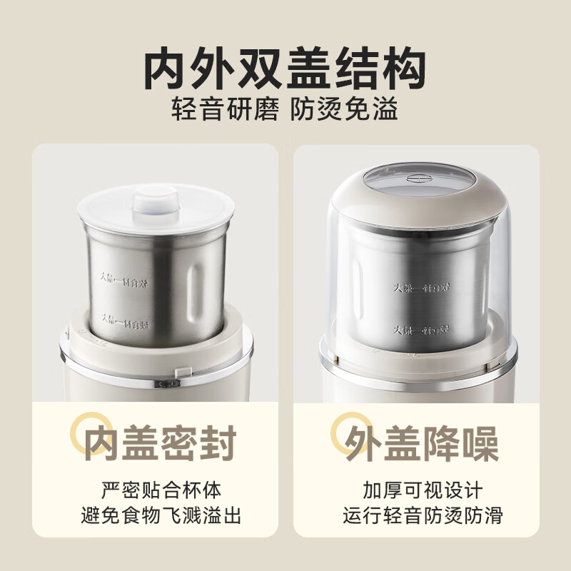 小熊Bear多功能家用搅拌机MDJ-D02H1-P02 200W超细磨粉咖啡机2L玻璃机身材质按键操作高清大图