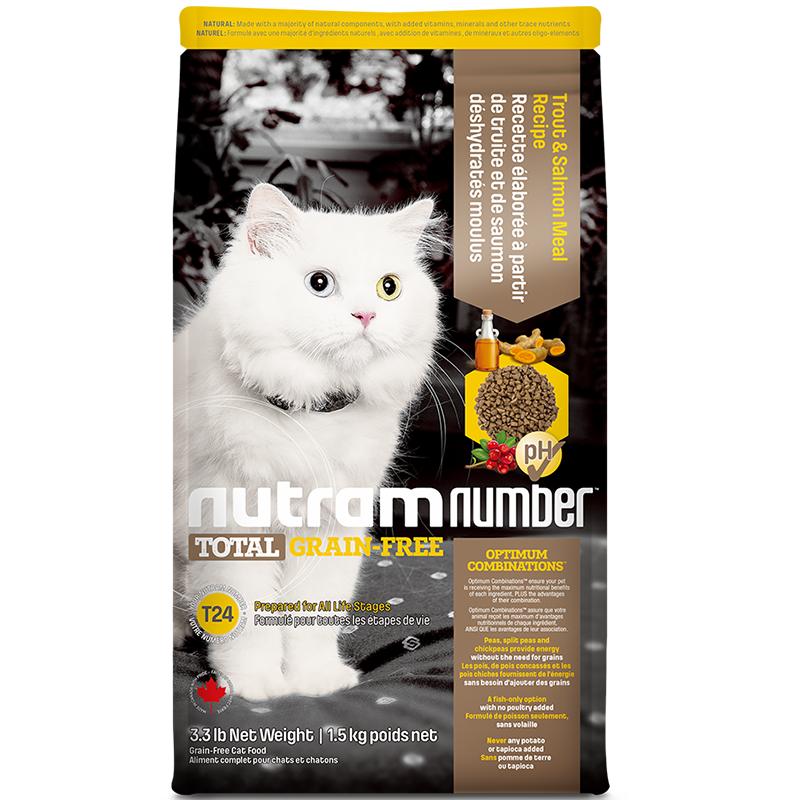 纽顿T24(去骨鳟鱼 三文鱼)全龄猫全价猫粮1.5kg加拿大进口天然宠物粮