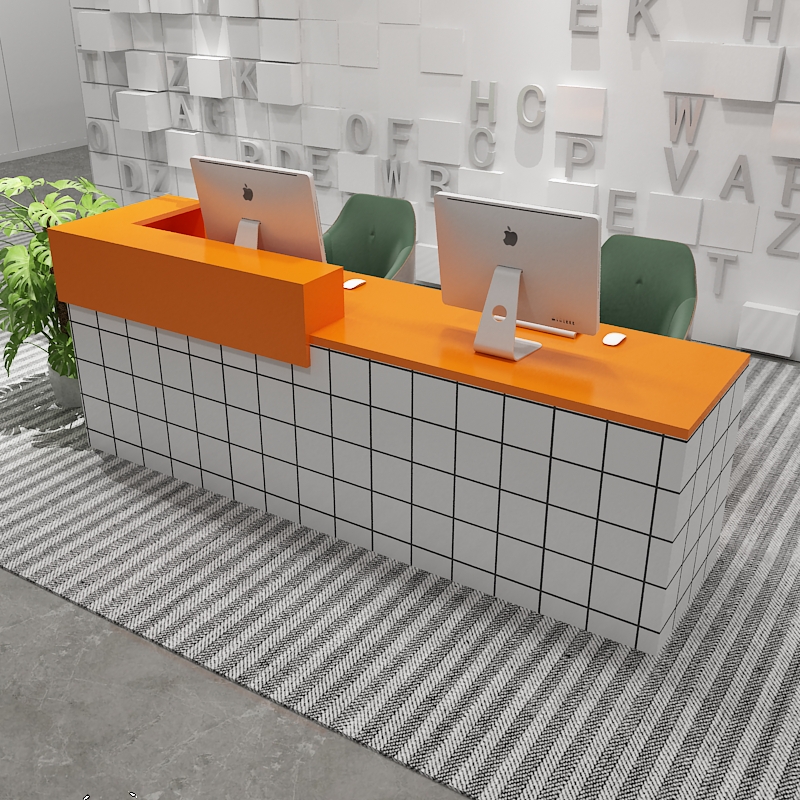 收银台柜台简约现代院便利店闪电客服装店小型吧台桌公司前台接待台