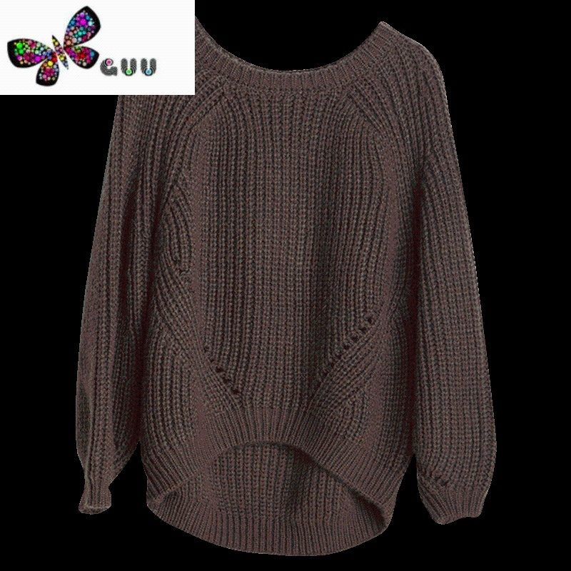 语娄2023新款秋装针织毛衣女士套头宽松韩版短款粗毛线衣加厚打底衫女