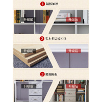 简易书柜书架白色木质现代简约书橱带玻璃书柜置物架自由组合定制 咖啡色书香桐五门送装1-1.2米宽