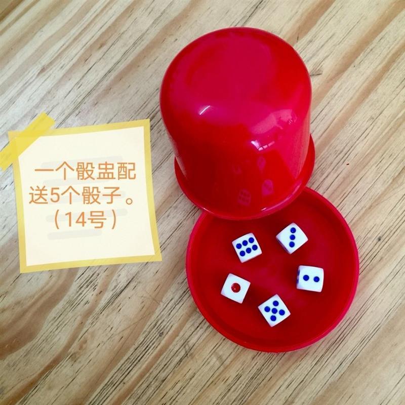 骰子色盅摇色子筛盅酒吧骰盅筛盅色盅骰盅 娱乐用品 骰子骰盅套装H5