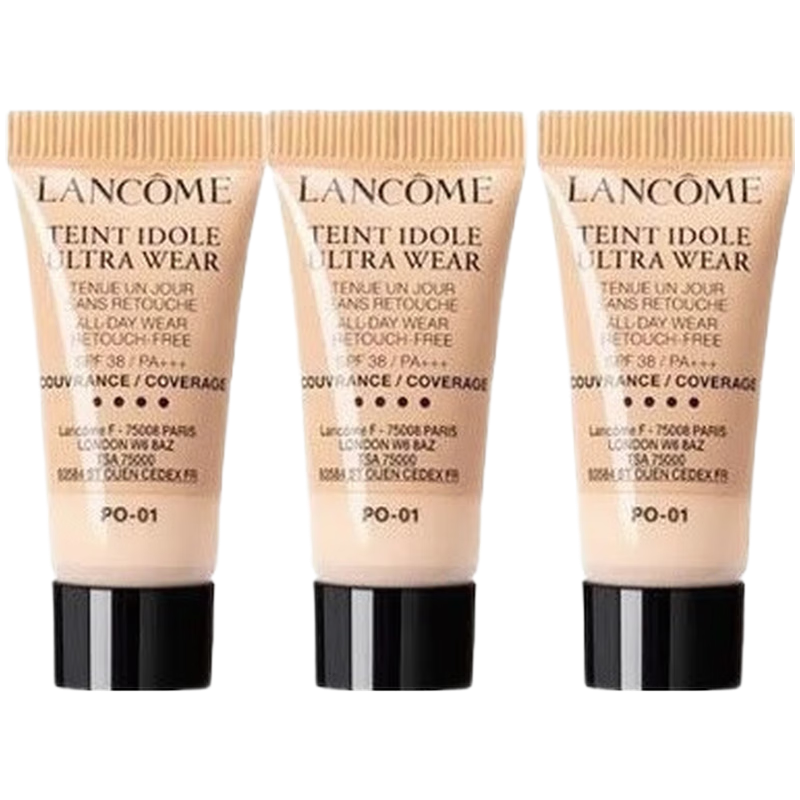 兰蔻(LANCOME)持妆粉底液 PO-01小样5ml*3瓶持久保湿不闷痘不脱妆控油遮瑕