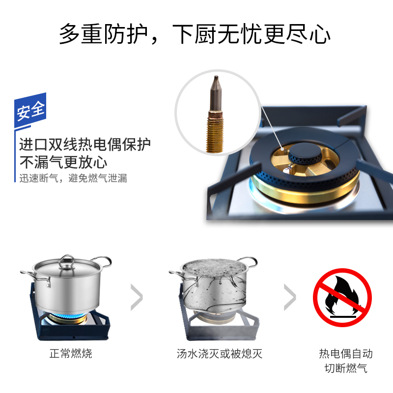 德国莱梅德(LAIMD)JZY-B07 天然气灶嵌入式 台嵌两用 不锈钢面板4.5kw三眼燃气灶嵌入式灶具
