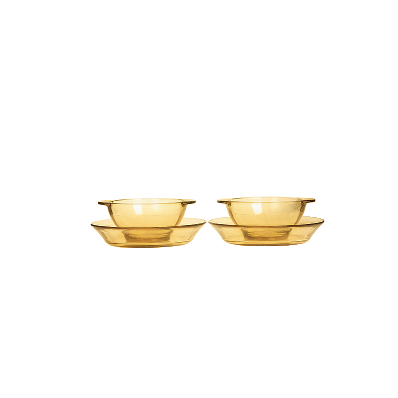 康宁Pyrex 餐具Shiny晶耀系列玻璃餐具4A件组(2个小汤盘+2个带耳碗)PX-SY4A/HP高清大图