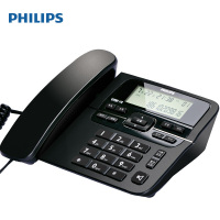 飞利浦(PHILIPS)电话机座机 固定电话 办公家用 来电显示 双接口 免电池 CORD118黑色