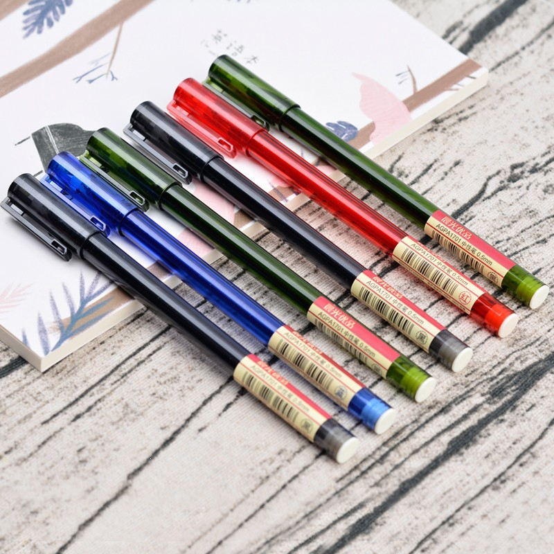 晨光优品中性笔学生小清新考试黑色水笔办公签字笔简约时尚05mm全针管