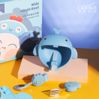 迪迪尼卡(Didinika)韩国迪迪尼卡独角兽大嘴碗宝宝喝汤吸管碗米糊辅食硅胶碗婴儿吸盘碗勺套装儿童餐具
