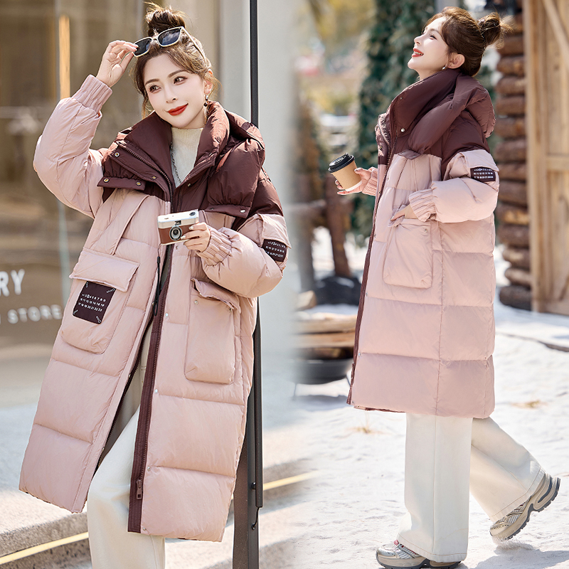 高端欧货羽绒服女冬季2024新款过膝90白鸭绒高级感加厚中长款保暖外时尚羽绒服秋冬新款宽松大码冬季羽绒服女女款加厚外套冬 3968黑色 S