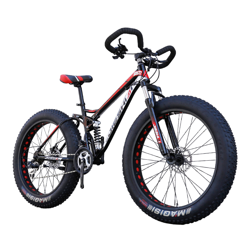 王太医双减震变速大轮胎自行车40超粗宽雪地车山地车越野成人男女学生