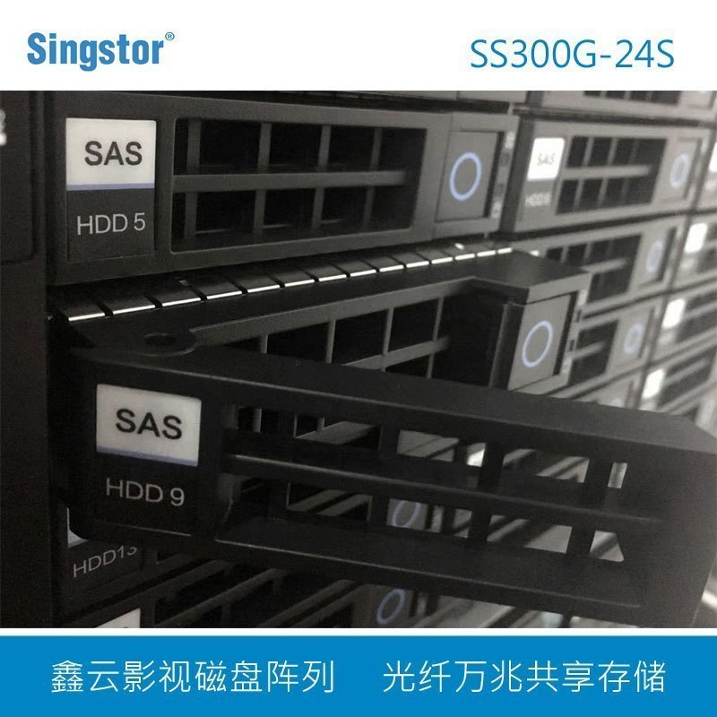 鑫云(Singstor)SS300G-24S磁盘阵列24盘位4K视频编辑光纤共享NAS网络存储 升级至四万兆 192T