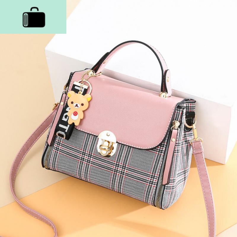 小包包女2020新款女士时尚手提包韩版ins单肩斜挎格纹小方包2019new