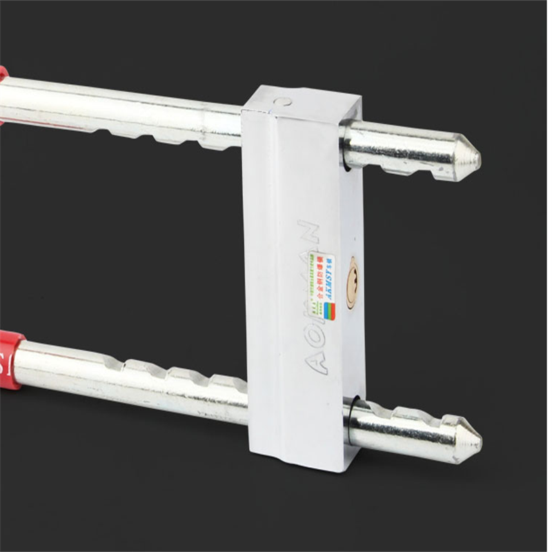 玻璃门锁插锁加长U型锁店铺锁双门拉手锁350mm
