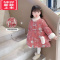 可莉允女童棉服冬装2022新款洋气女宝宝棉衣外套新年夹棉拜年服冬季棉袄