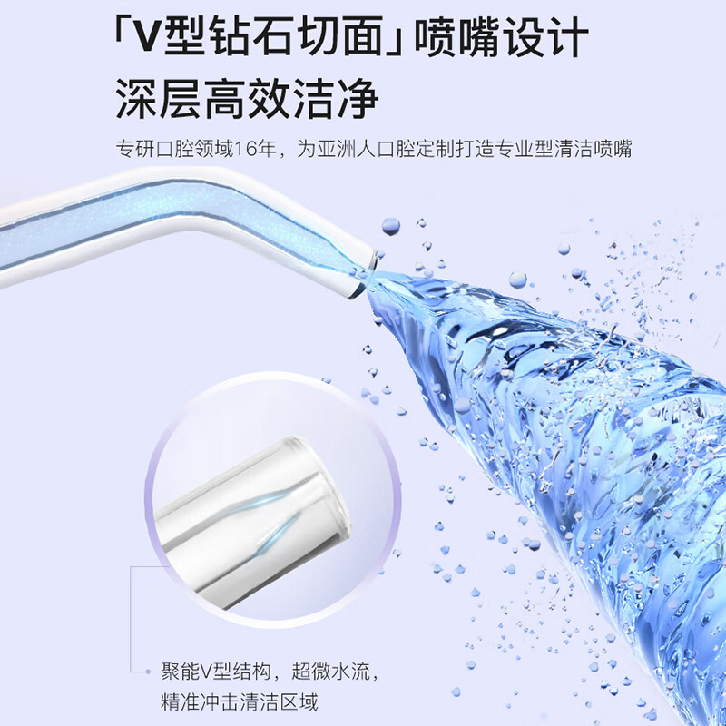 舒客 冲牙器洗牙器水牙线 舒克全身水洗伸缩便携 3种专业喷嘴H5星云紫高清大图