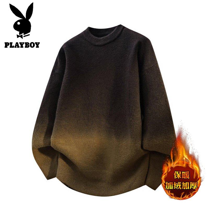 花花公子新款高品质新款2025年秋冬款圆领针织毛衣男_286高清大图