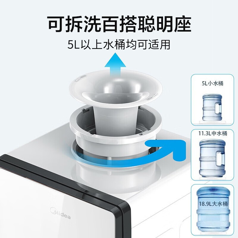 美的midea饮水机家用桶装水立式办公室加热饮水器yd1518sx冰热款