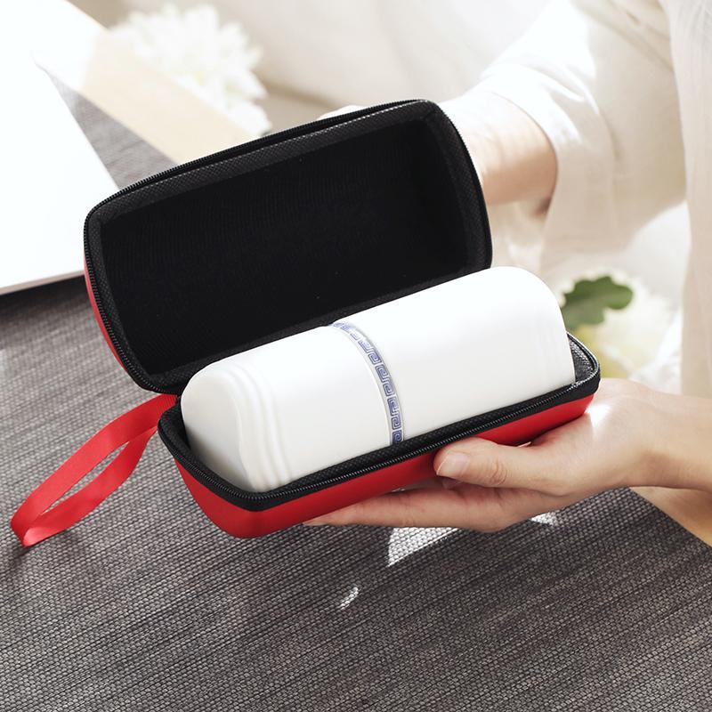 定制便携式快客杯一壶二杯旅行功夫茶具套装同心杯泡茶杯便携包袋