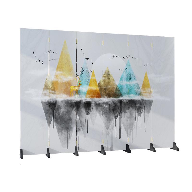 森美人北欧简约屏风隔断墙卧室遮挡家用客厅餐厅折叠移动布艺经济型折屏 6扇防透240*180