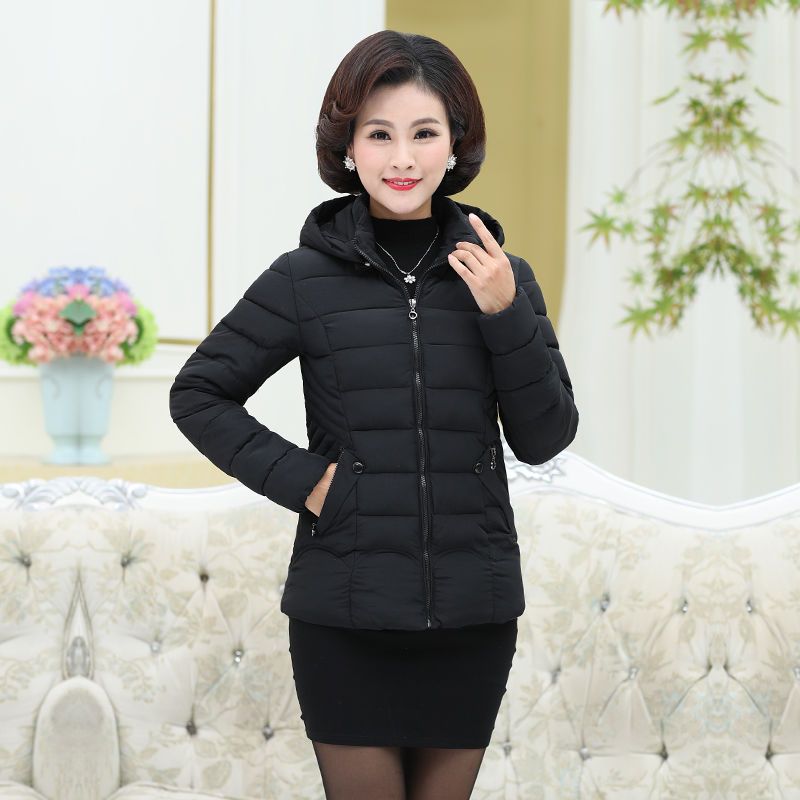 中老年女装冬装40-50-60妈妈装棉袄中年女装外套短款连帽棉衣棉服