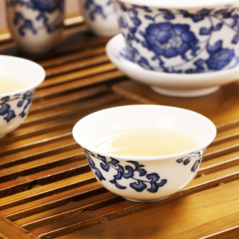 尚帝（shangdi）咖色小兰香茶盘 釉下彩青花陶瓷茶具1.5升电水壶套装 彩盒装