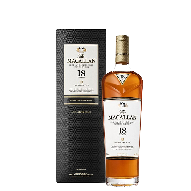 麦卡伦(Macallan)单一麦芽威士忌 系列 18年雪莉桶 700ml