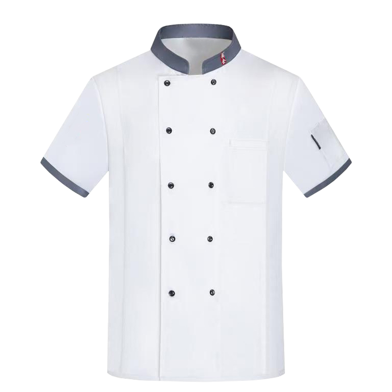 炯毅 厨师服工作服夏季薄款餐饮饭店酒店后厨上衣 厨师服 短袖 件